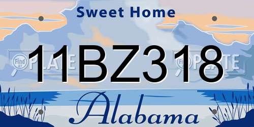 11BZ318 Alabama License Plate