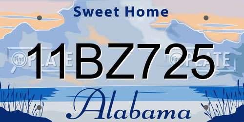 11BZ725 Alabama License Plate