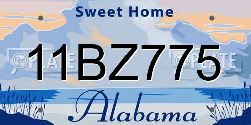 11BZ775 Alabama License Plate