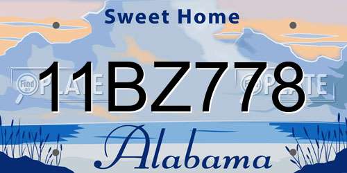 11BZ778 Alabama License Plate