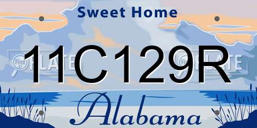 11C129R Alabama License Plate