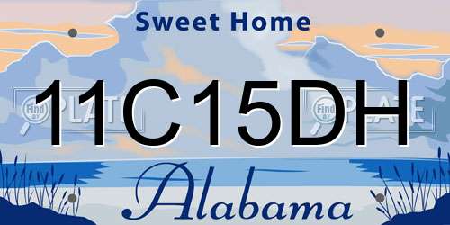 11C15DH Alabama License Plate