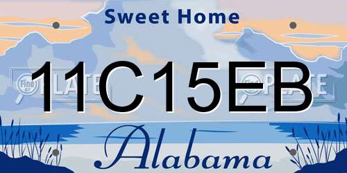 11C15EB Alabama License Plate