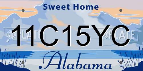 11C15YC Alabama License Plate
