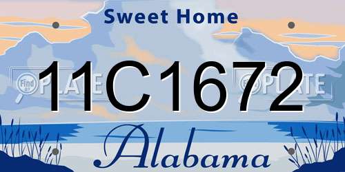 11C1672 Alabama License Plate