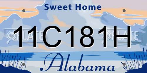 11C181H Alabama License Plate