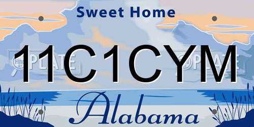 11C1CYM Alabama License Plate