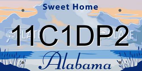 11C1DP2 Alabama License Plate