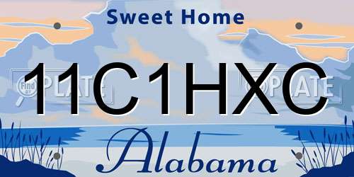 11C1HXC Alabama License Plate