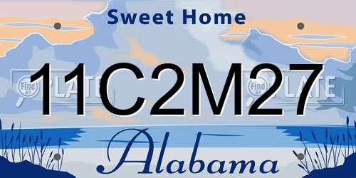 11C2M27 Alabama License Plate