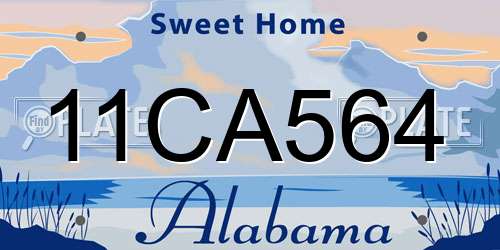 11CA564 Alabama License Plate