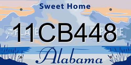 11CB448 Alabama License Plate
