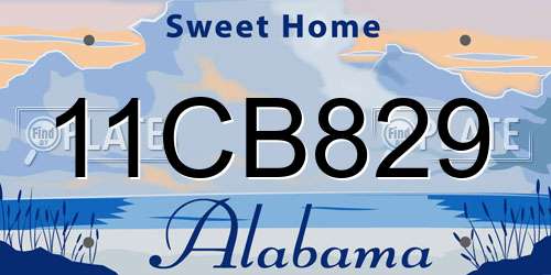 11CB829 Alabama License Plate