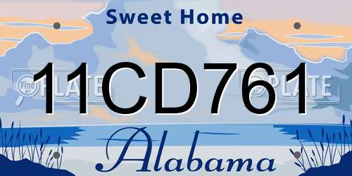 11CD761 Alabama License Plate