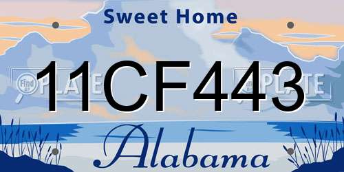 11CF443 Alabama License Plate