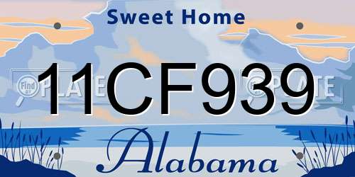 11CF939 Alabama License Plate