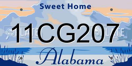 11CG207 Alabama License Plate