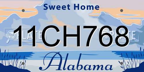 11CH768 Alabama License Plate