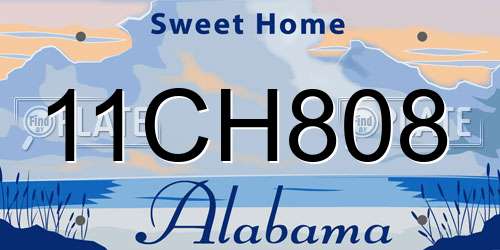 11CH808 Alabama License Plate