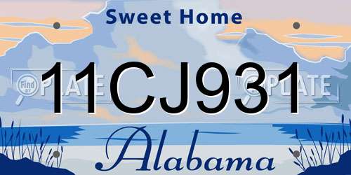 11CJ931 Alabama License Plate