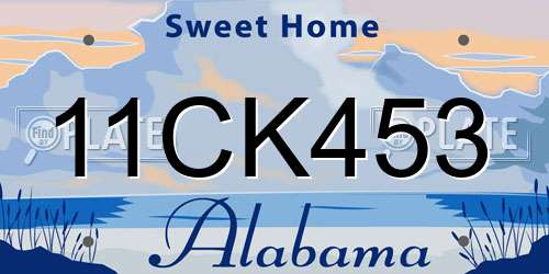 11CK453 Alabama License Plate
