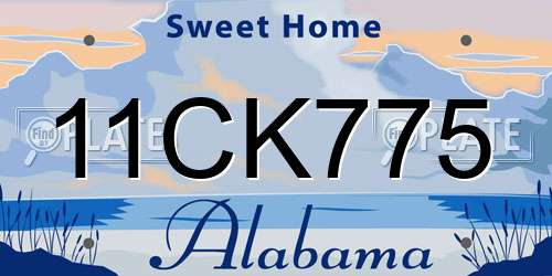 11CK775 Alabama License Plate