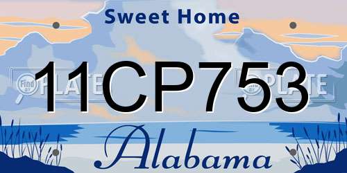 11CP753 Alabama License Plate