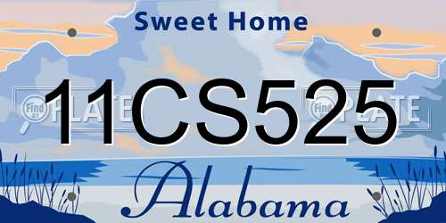 11CS525 Alabama License Plate