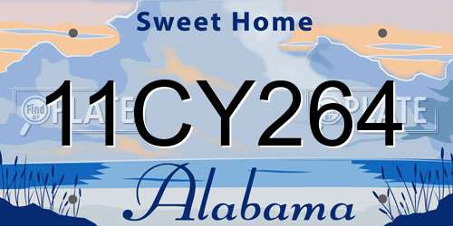 11CY264 Alabama License Plate