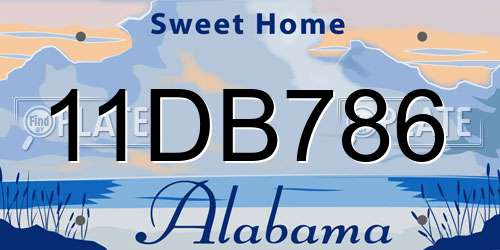 11DB786 Alabama License Plate
