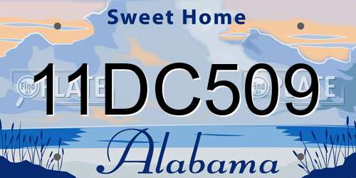 11DC509 Alabama License Plate