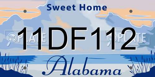 11DF112 Alabama License Plate