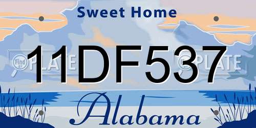 11DF537 Alabama License Plate