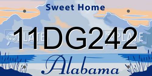 11DG242 Alabama License Plate