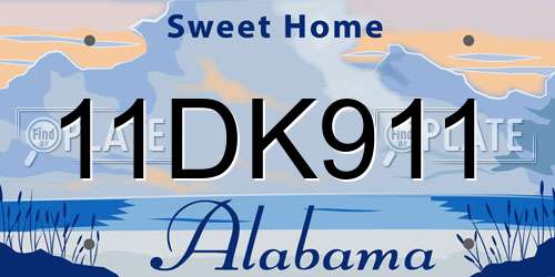 11DK911 Alabama License Plate