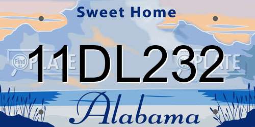 11DL232 Alabama License Plate