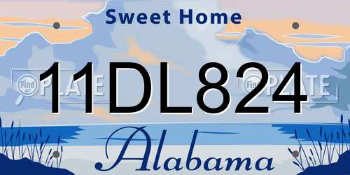 11DL824 Alabama License Plate