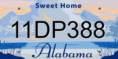 11DP388 Alabama License Plate