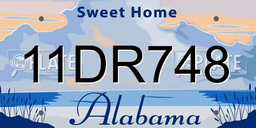 11DR748 Alabama License Plate