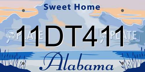 11DT411 Alabama License Plate