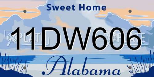 11DW606 Alabama License Plate