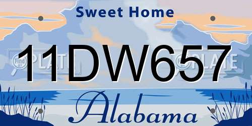 11DW657 Alabama License Plate