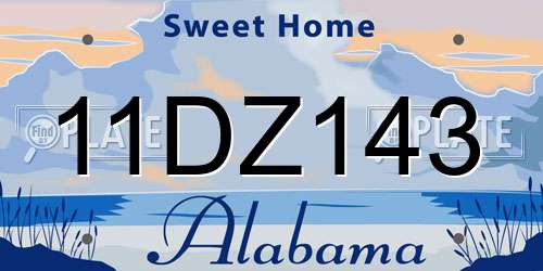 11DZ143 Alabama License Plate