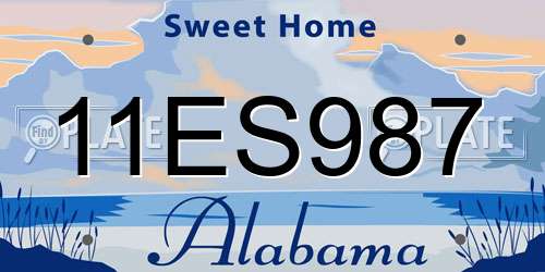 11ES987 Alabama License Plate
