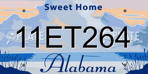 11ET264 Alabama License Plate