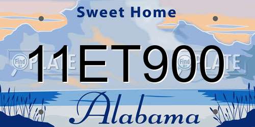 11ET900 Alabama License Plate