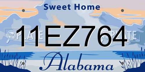 11EZ764 Alabama License Plate