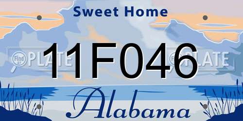 11F046 Alabama License Plate