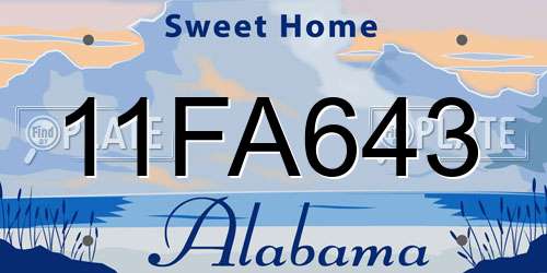 11FA643 Alabama License Plate