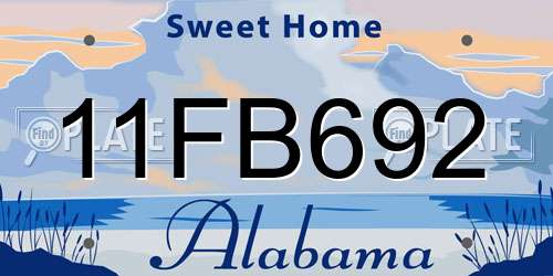 11FB692 Alabama License Plate